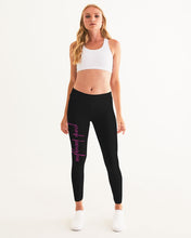 Load image into Gallery viewer, Pink Boughie Signature Cursive- Black Yoga Pants for Women