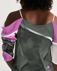 Pink boughie Women's Open Shoulder A-Line Dress