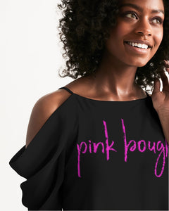 Pink boughie Signature Women's Open Shoulder A-Line Dress