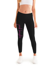 Load image into Gallery viewer, Pink Boughie Signature Cursive- Black Yoga Pants for Women